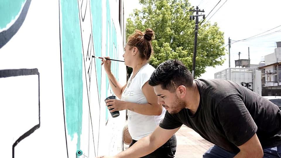 Proceso de pintura del mural