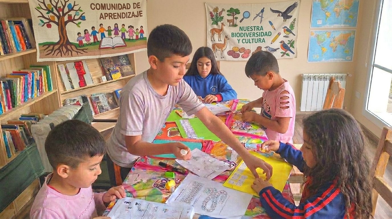 Actividad en Casa EDA — niños en sala de aprendizaje